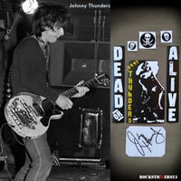 Image 1 of Johnny Thunders guitar stickers Dead or Alive vinyl decal Gibson Les Paul Junior