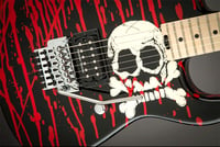Image 4 of Warren DeMartini guitar sticker Blood and Skull vinyl Charvel Signature Rat