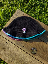 Image 1 of Groovy Mushroom Crochet Bucket Hat 