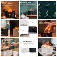 Air Humidifier Diffuser Ultrasonic Essential Oil Flame Lamp diffuser