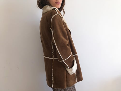 Image of Upcycled fake leather and fur coat // size small medium,  one of a kind