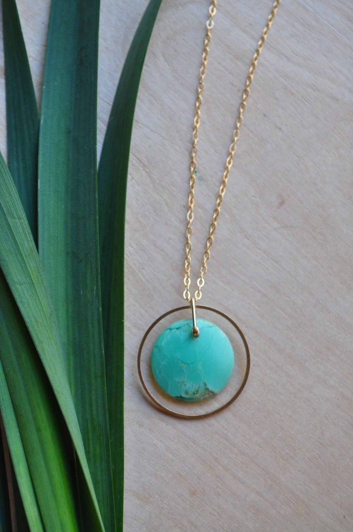 Image of OOAK Chrysoprase Coin Necklace