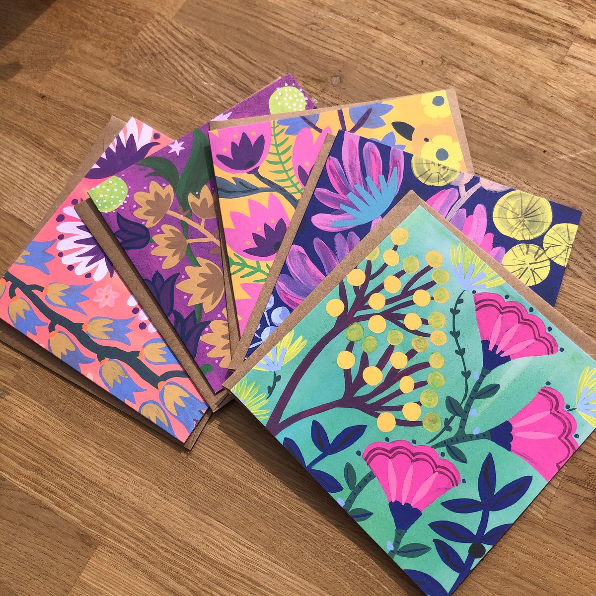 Fantastical Floral Card Set of 5