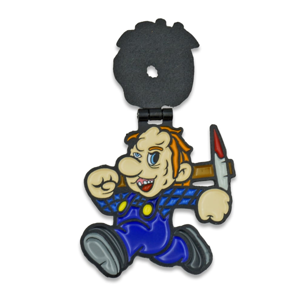 Jason Baghead enamel pin