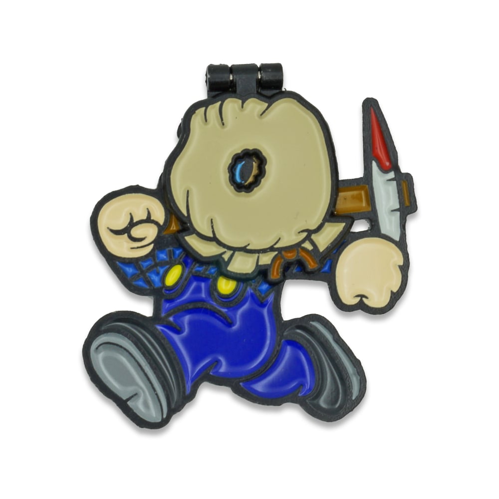 Jason Baghead enamel pin