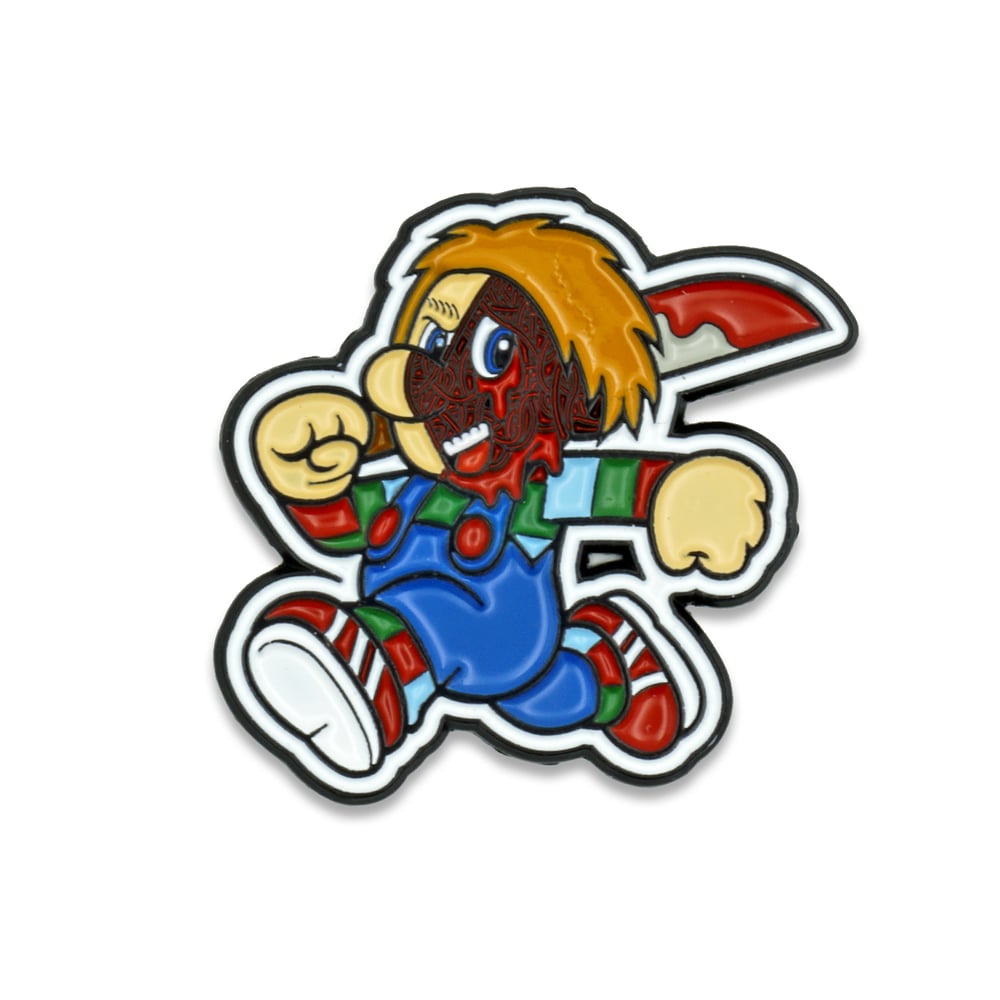 Chucky Spaghetti Face enamel pin