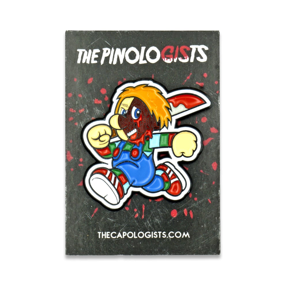 Chucky Spaghetti Face enamel pin