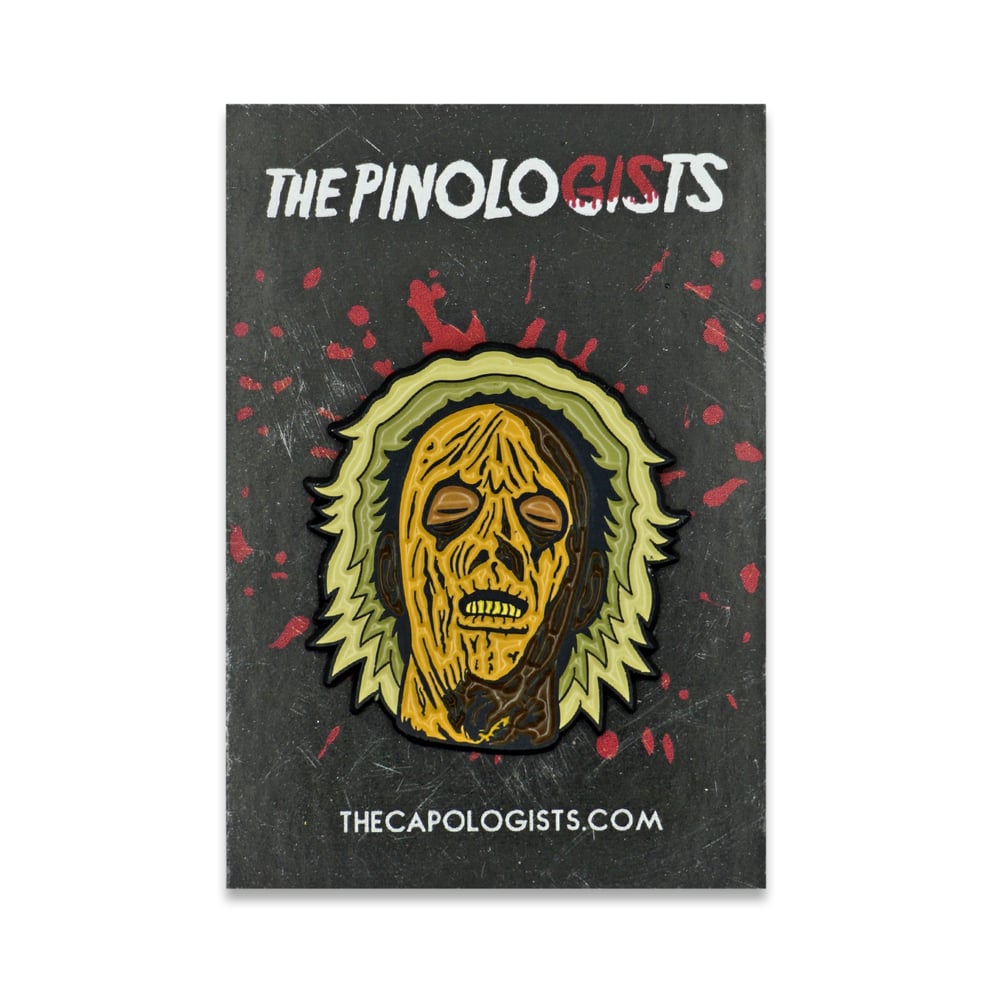 Pamela Voorhees mummy head enamel pin