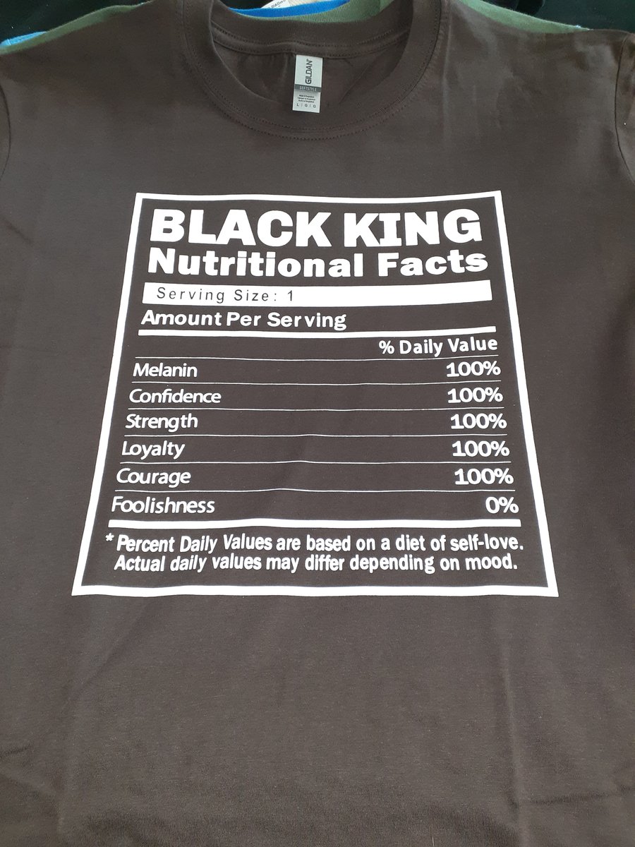 Image of Black King Nutritional Facts T Shirt 