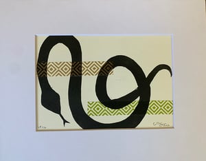 Snake in Black with Gold and Green