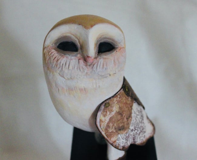Barn Owl Sculpture - Miss Midnight