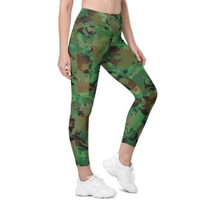 Image of Pocketed, High Waist AK Pattern Leggings - Camo
