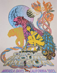 Image 3 of Circles Around the Sun -CA Spring Tour 2022 poster. Art by Caitlin Mattisson.