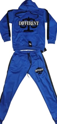 Image 1 of BLUE (CHENILLE EMBROIDERED) "DIFFERENT" JOGGER SUIT