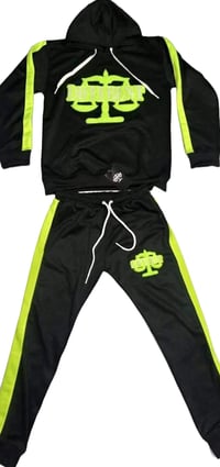 Image 1 of LIME GREEN (CHENILLE EMBROIDERED) "DIFFERENT" JOGGER SUIT