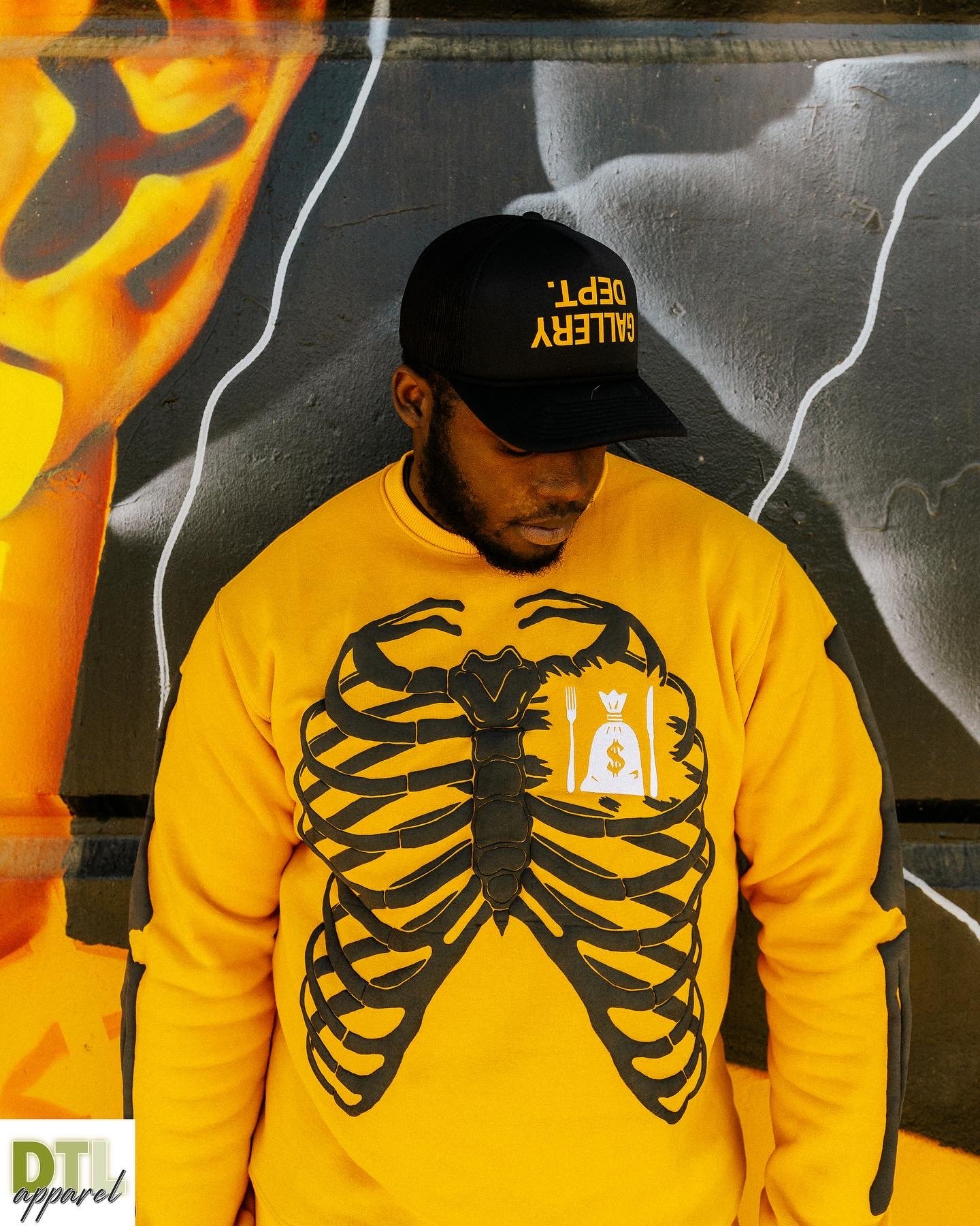 Image of Gold Money Hungry Bones Crewneck