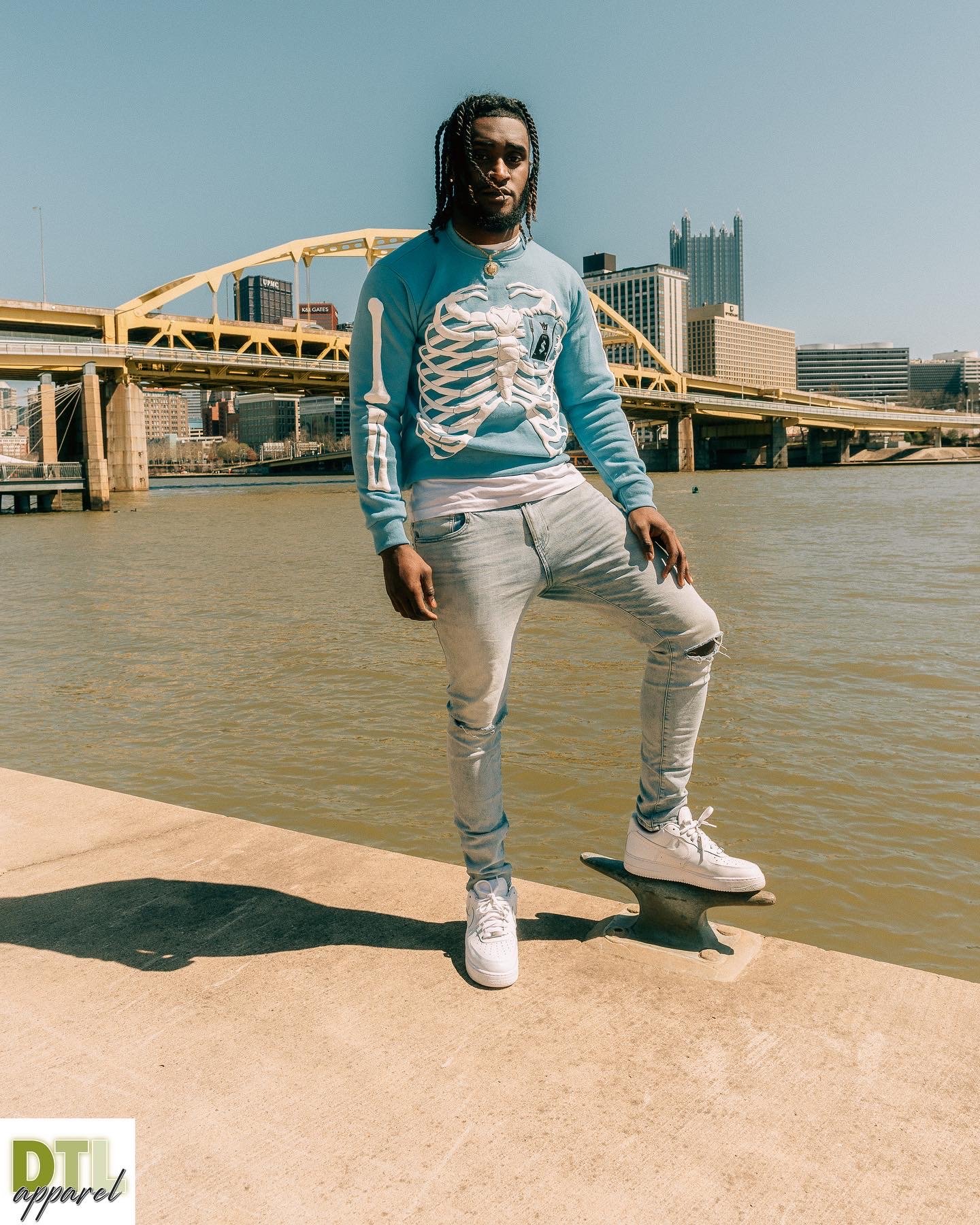 Image of University Blue Bones Crewneck