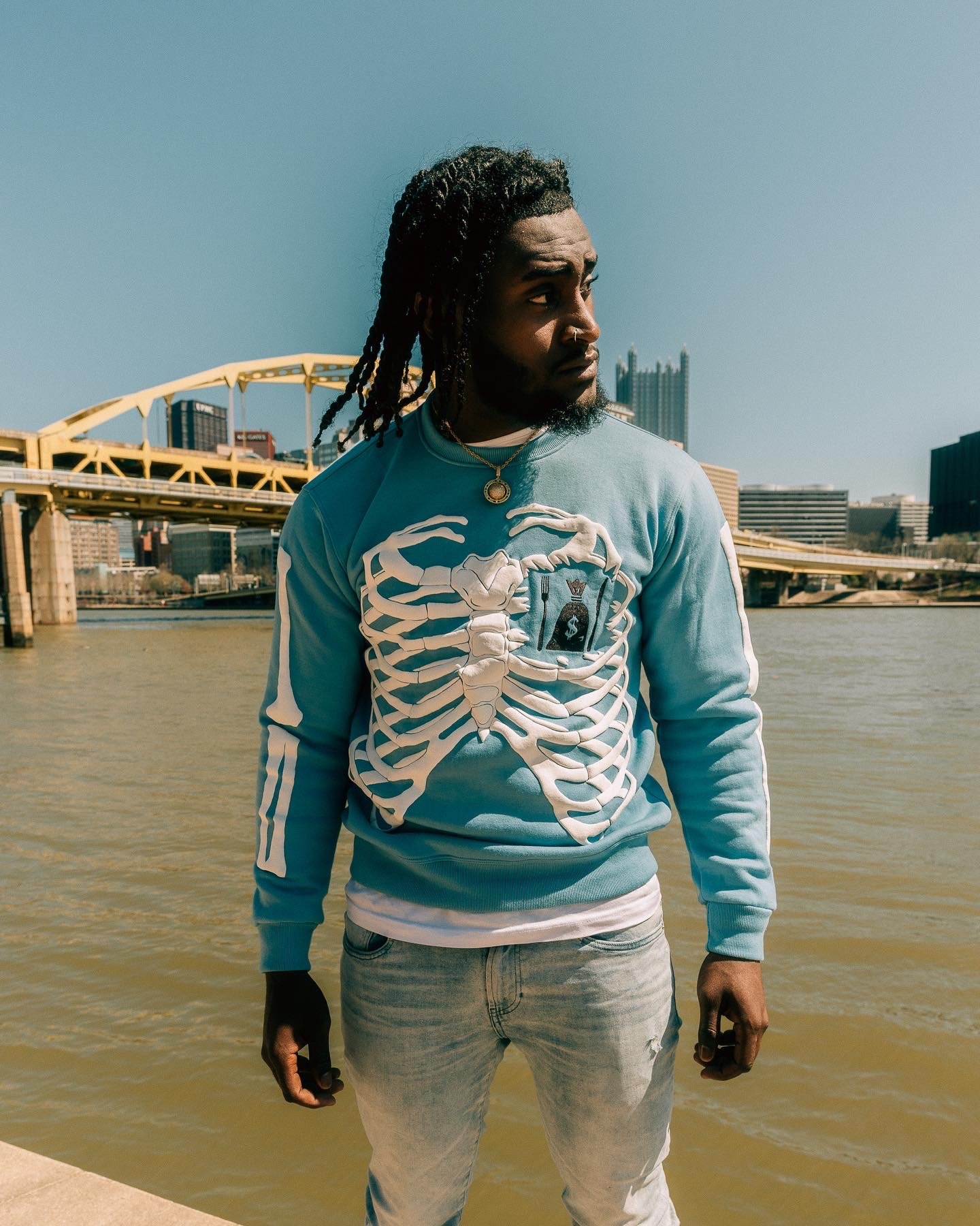 Image of University Blue Bones Crewneck