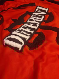 Image 2 of RED (CHENILLE EMBROIDERED) "DIFFERENT" JOGGER SUIT