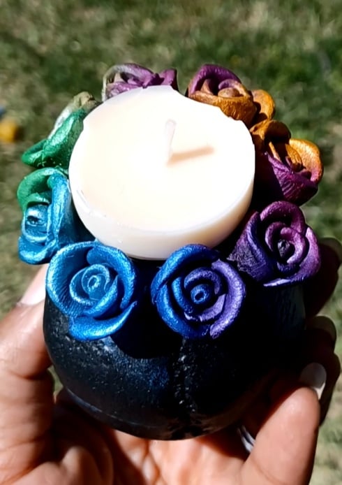 Image of Chakra Skull Tea-light Holder