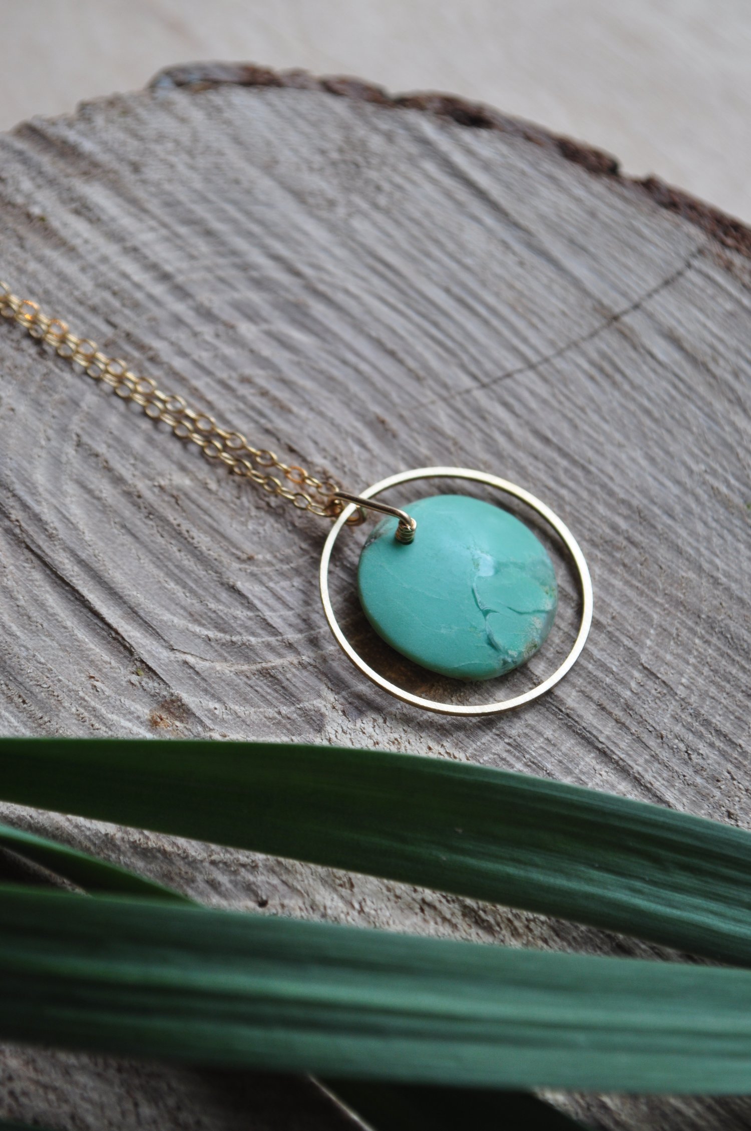 Image of OOAK Chrysoprase Coin Necklace 9 (#2)