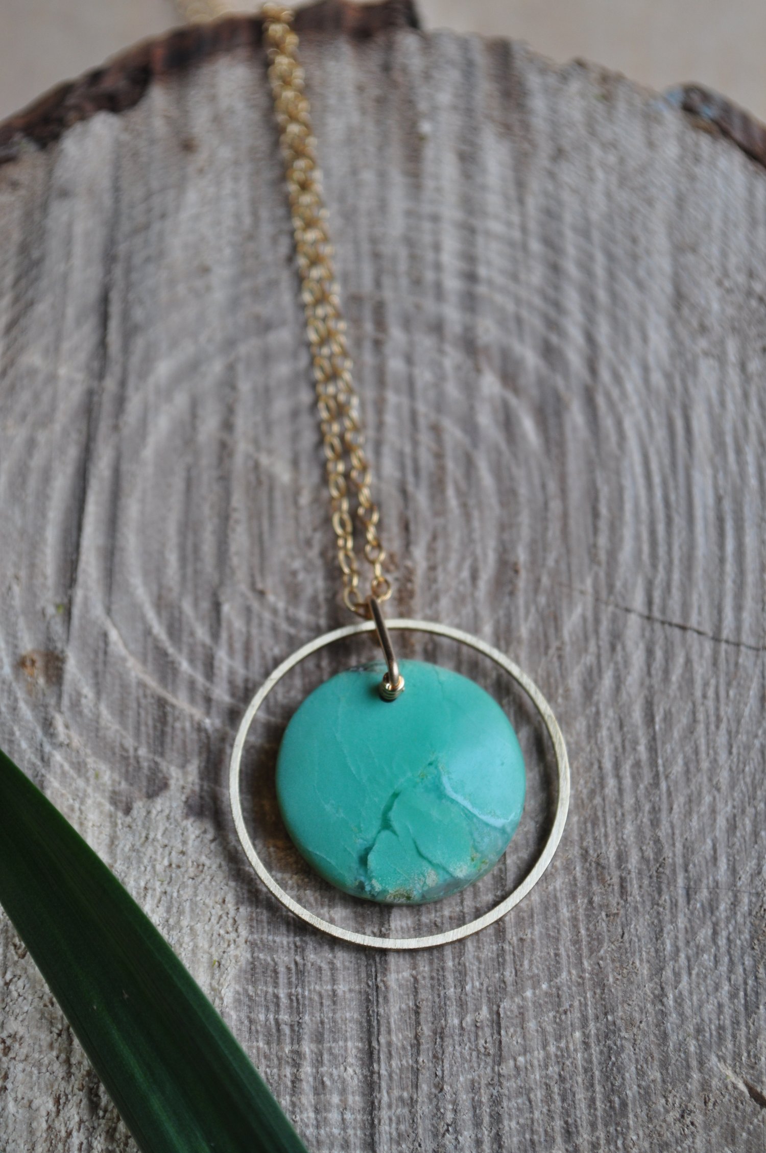 Image of OOAK Chrysoprase Coin Necklace 9 (#2)