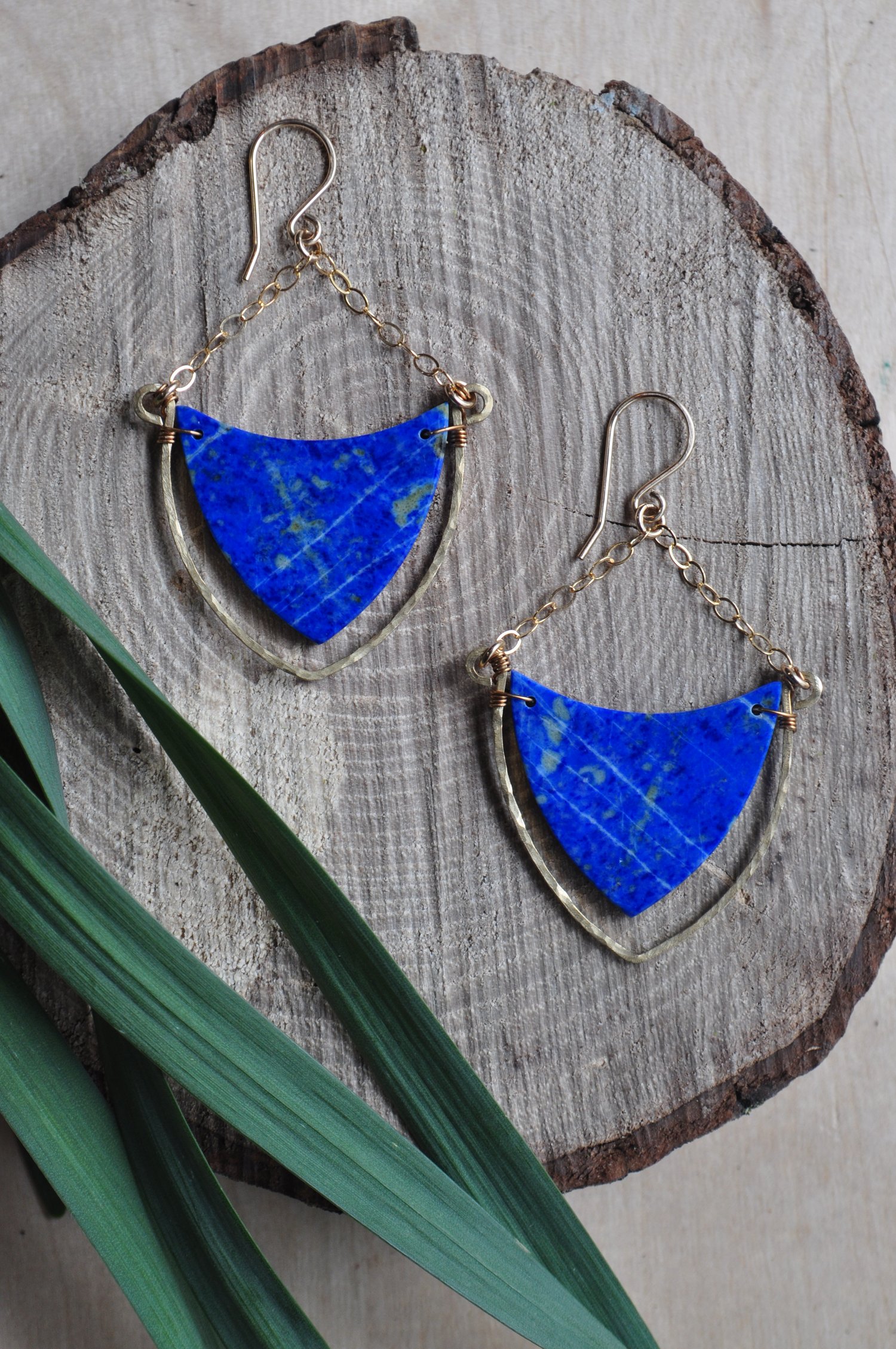 Image of OOAK Lapis Lazuli Triangle Dangles