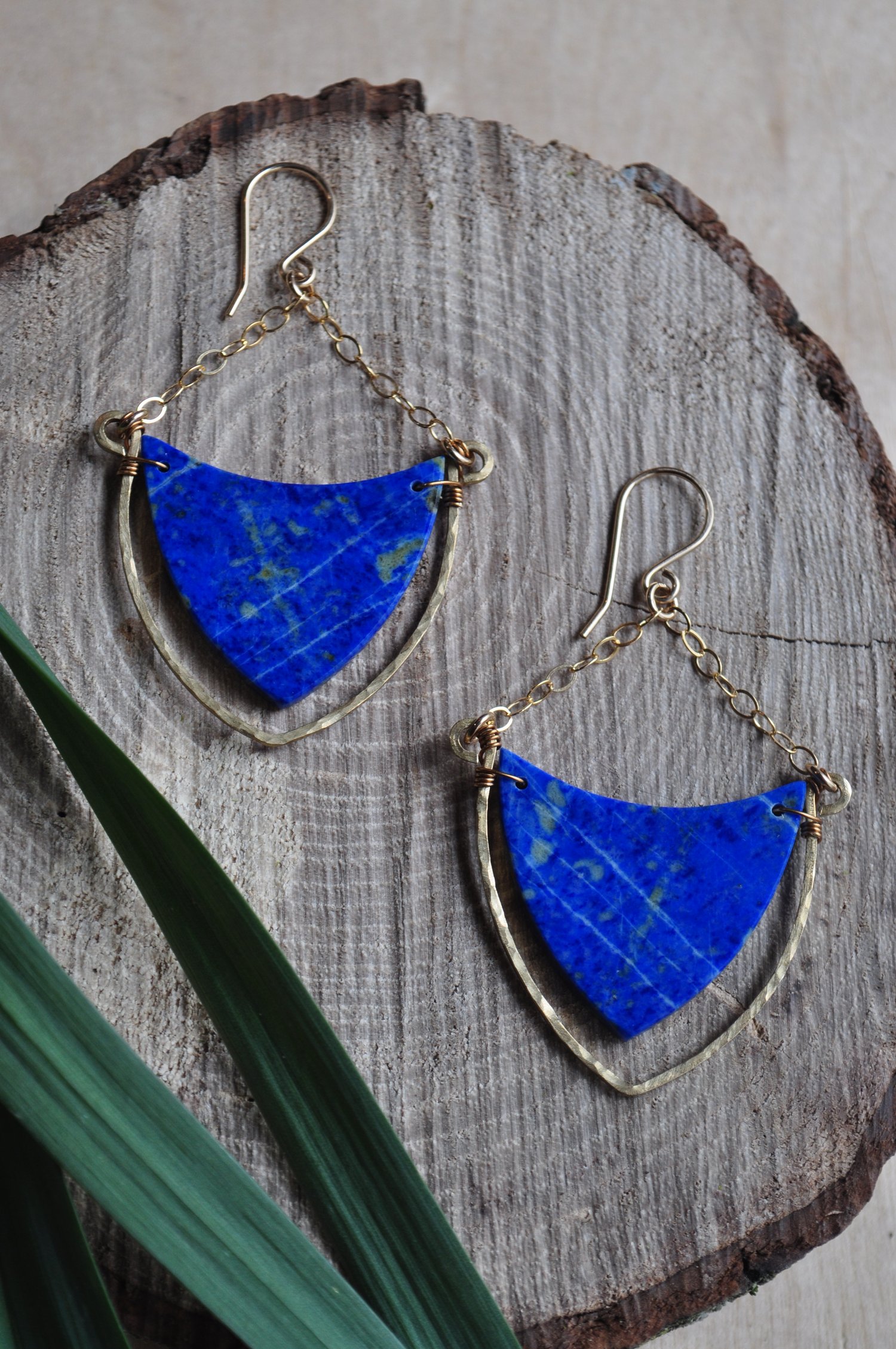 Image of OOAK Lapis Lazuli Triangle Dangles