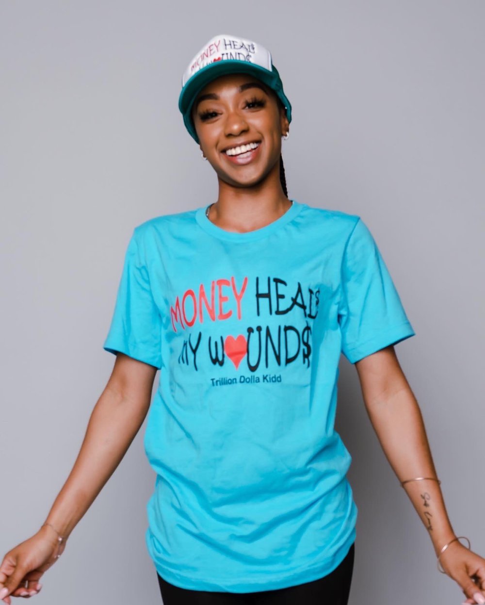 Baby blue Money Heals My Wounds tee