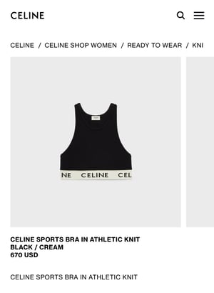Image of NOW $320 Striped, Black, or Off White Color ðŸ’¥ Celine Knit Sports Bra (COLORS AVAILABLE)