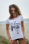 T-shirt Bianca Donna "Papa Francesco LAPIDA"