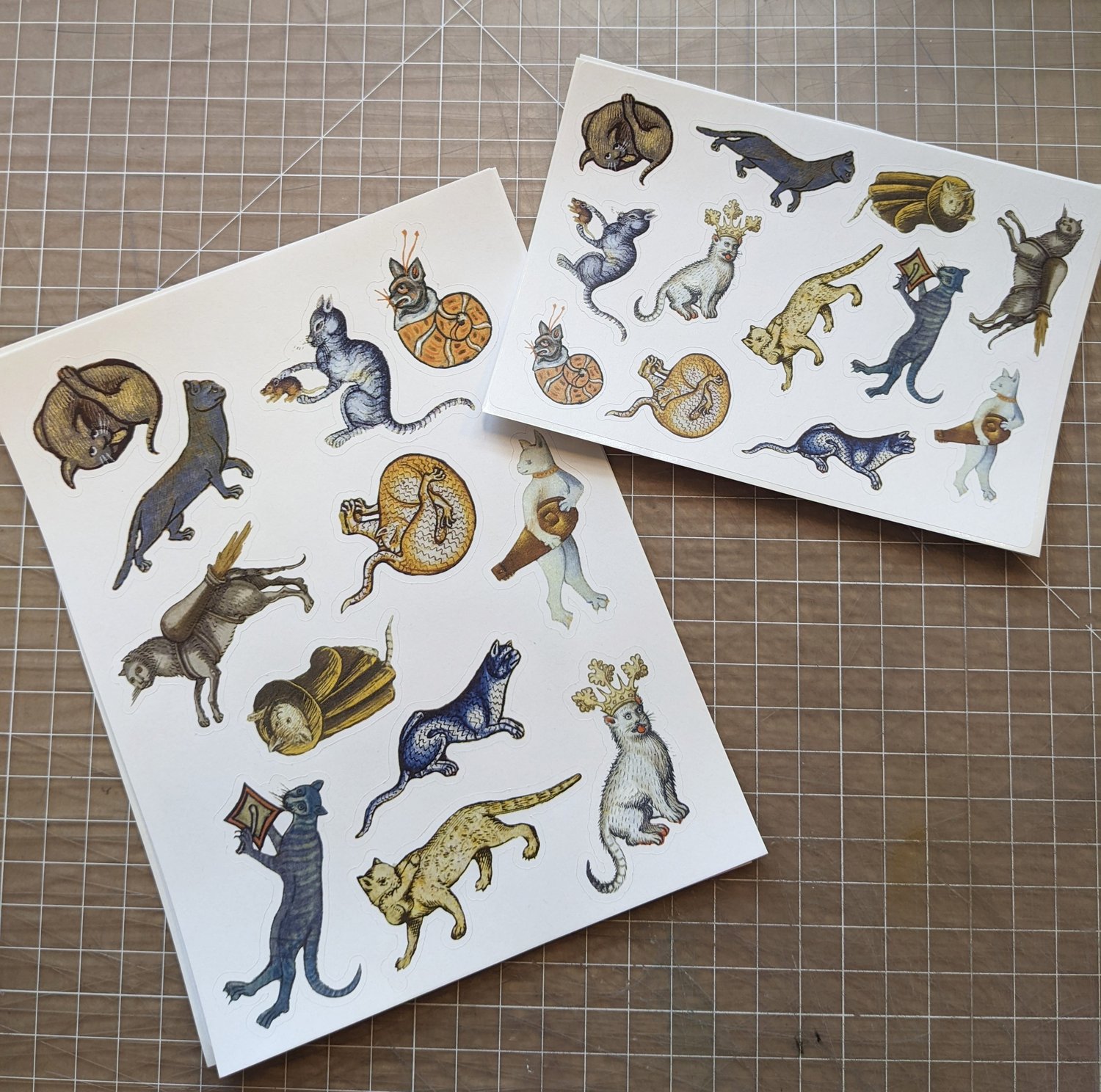 Image of Medieval Cat Marginalia Stickers