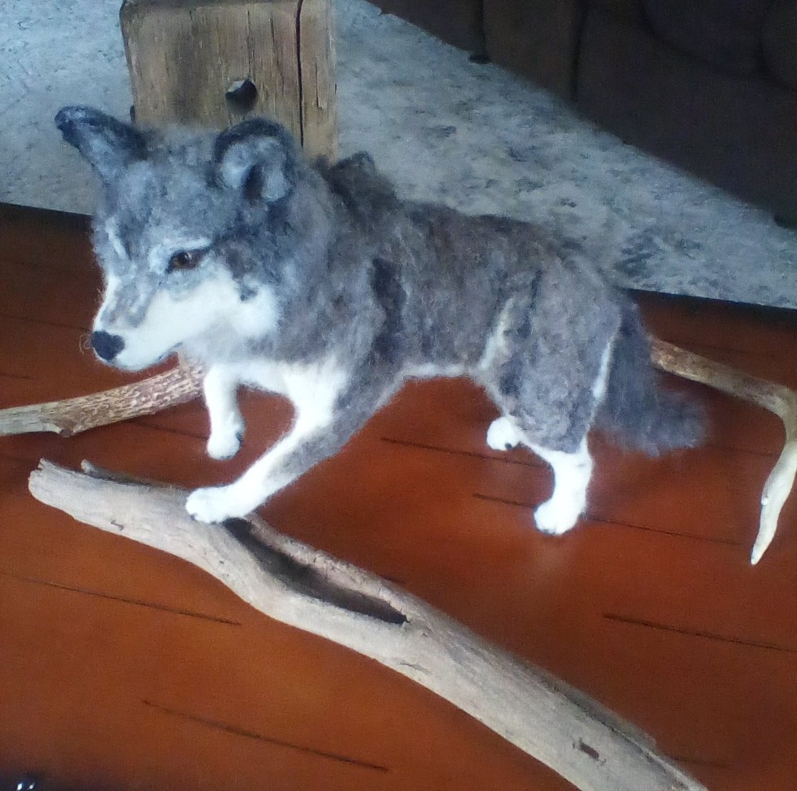 Image of Grey Wolf Sculpture