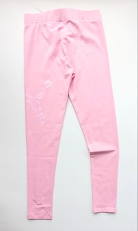 Image 3 of Girl's Pink Puma Logo Leggings