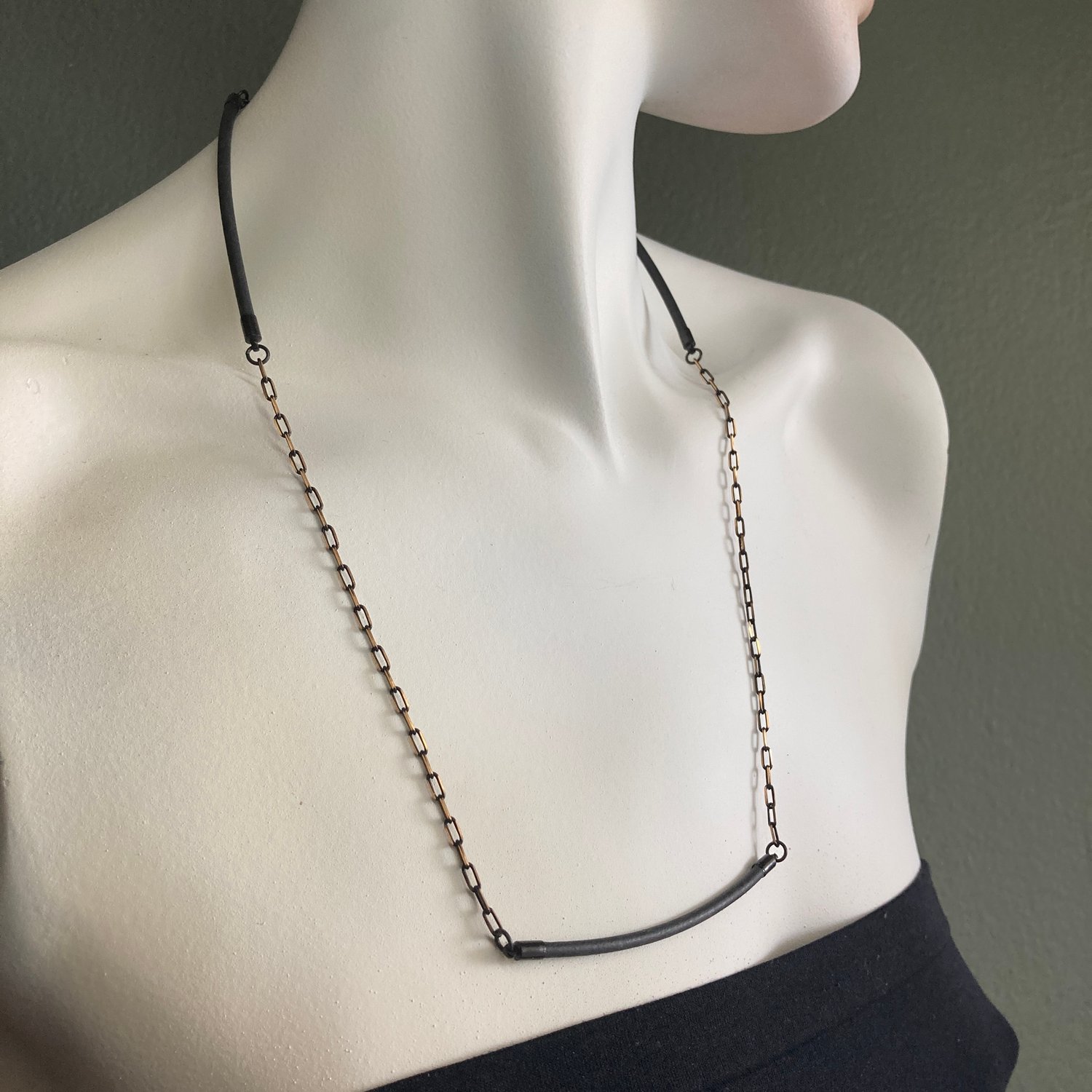Image of Black & Brass Convertible Eyeglass Chain/Necklace