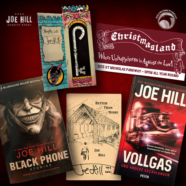 Image of Joe Hill 2022 Charity Event: SIGNED AND DOODLED Ultimate Fan Pack #2!