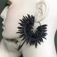 Image 1 of BLACK URCHIN | Venomous Hoop Earrings