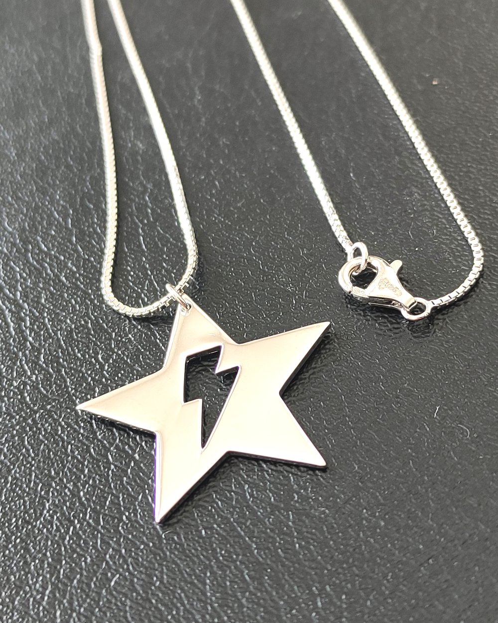 'Flash' Lightning Bolt BlackStar Necklace (925 Silver)