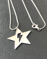 Image 4 of 'Flash' Lightning Bolt and Star Pendant Necklace (925 Silver)