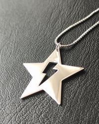 Image 5 of 'Flash' Lightning Bolt and Star Pendant Necklace (925 Silver)