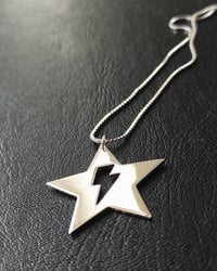 Image 1 of 'Flash' Lightning Bolt and Star Pendant Necklace (925 Silver)