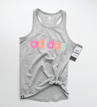 Image 1 of Girls Adidas Waist Tie Racer Back Tank Top