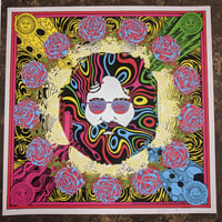 Image 1 of Jerry Garcia Bicycle Day 2018 poster. Artwork by Caitlin Mattisson and Alan Forbes.