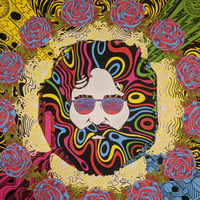 Image 2 of Jerry Garcia Bicycle Day 2018 poster. Artwork by Caitlin Mattisson and Alan Forbes.