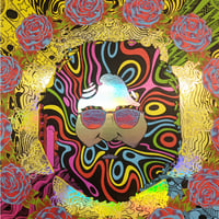 Image 2 of Jerry Garcia Bicycle Day 2018 poster/ foil edition. Artwork by Caitlin Mattisson and Alan Forbes.
