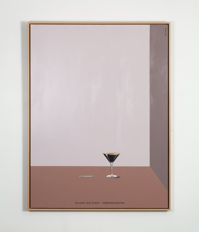 Image of Ketone Test Strip and Espresso Martini [Original Painting]