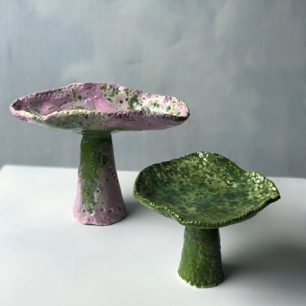 Image of Coral Pedestals - Pink and Green