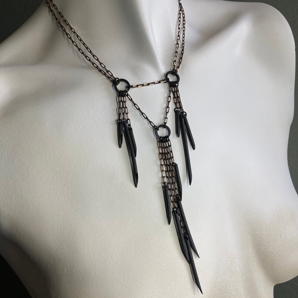 Image of Black Needles Necklace #2