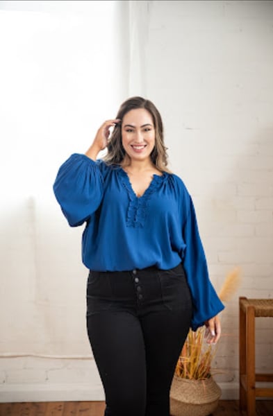 Image of Alessia Blouse Top. Cobolt. Dani Marie the Label.