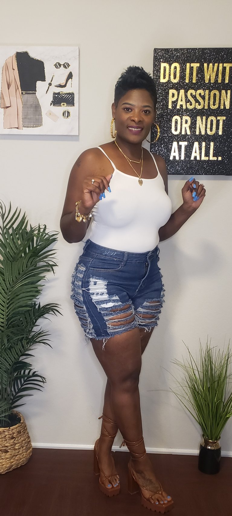 Denim Shorts Image 4